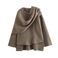 Eloara Asymmetric Scarf Padded Coat