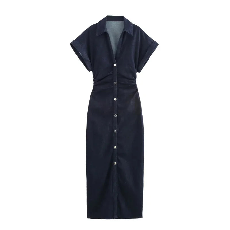Eloara Denim Midi Dress